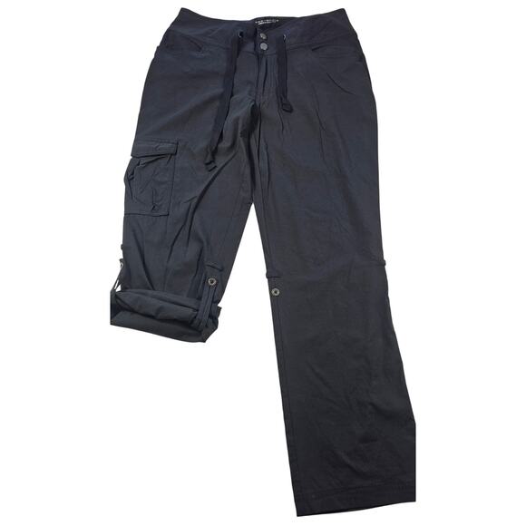 Columbia 10 SHORT PETITE black hiking pants convertible packable omni shield EUC - Picture 1 of 6